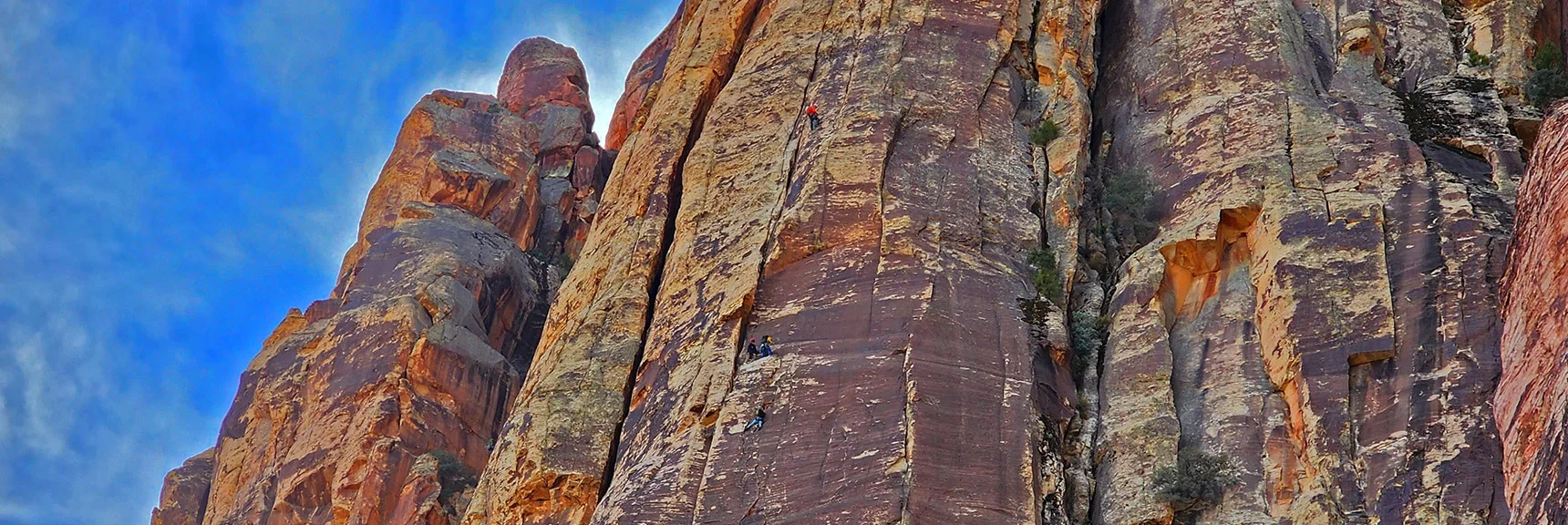 Can You See Three Rock Climbers? | Rainbow Mountain Eastern Cliffs Rock Climbers | Rainbow Mountain Wilderness, Nevada