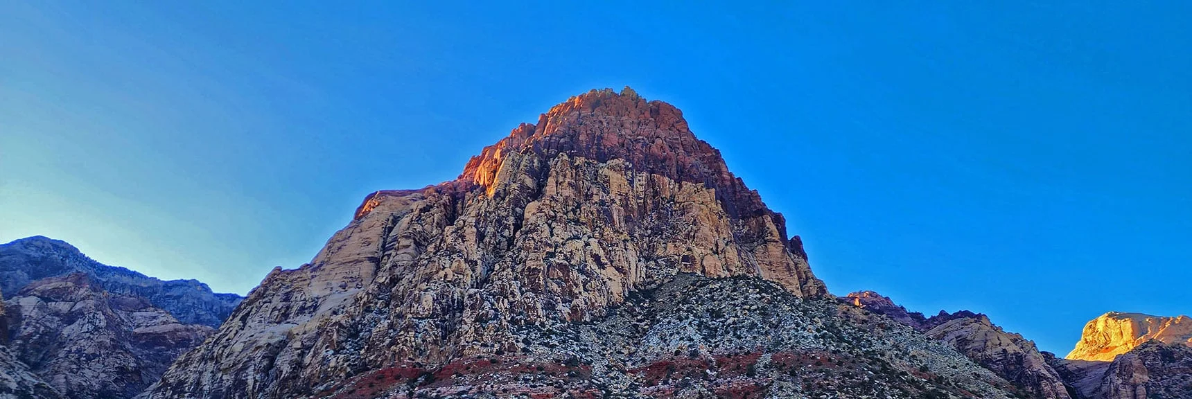 Southeast Evening View of Rainbow Mountain | Oak Creek Canyon North Branch Toward Rainbow Mountains Upper Crest Ridgeline | Rainbow Mountain Wilderness, Nevada