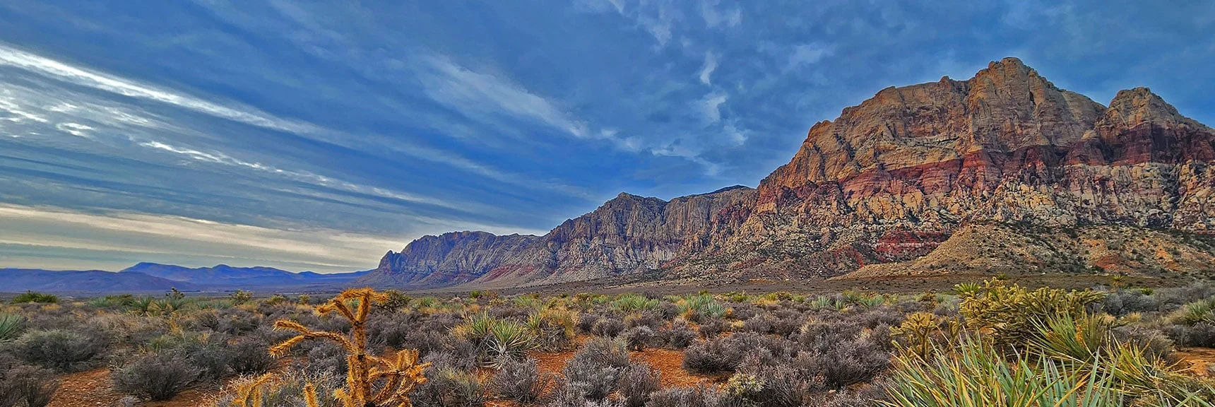 Rainbow Mountains from Mt. Wilson South | Oak Creek Canyon North Branch Toward Rainbow Mountains Upper Crest Ridgeline | Rainbow Mountain Wilderness, Nevada