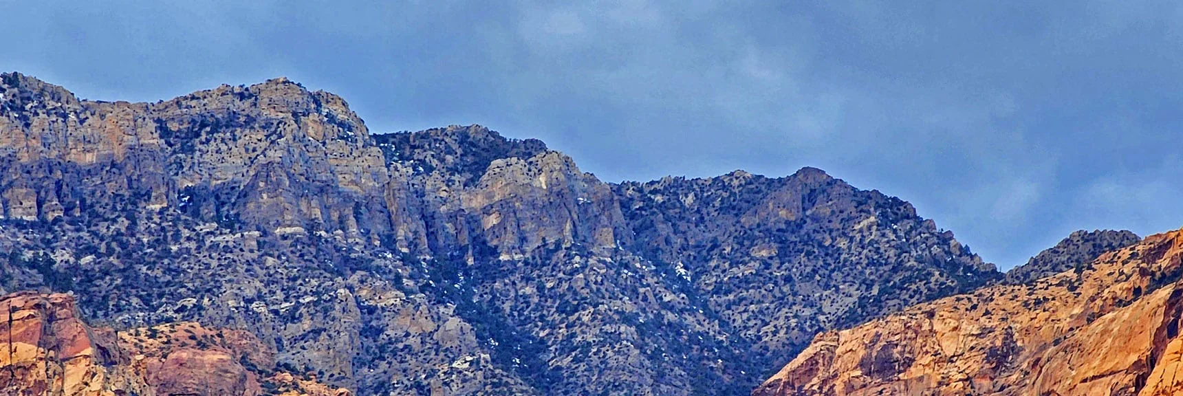 Rainbow Mountains Upper Crest Ridgeline at Upper End of Oak Creek Canyon | Oak Creek Canyon North Branch Toward Rainbow Mountains Upper Crest Ridgeline | Rainbow Mountain Wilderness, Nevada