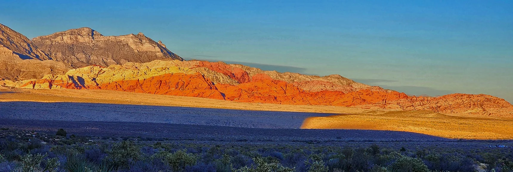 Calico Hills in Red Rock Canyon | Oak Creek Canyon North Branch Toward Rainbow Mountains Upper Crest Ridgeline | Rainbow Mountain Wilderness, Nevada