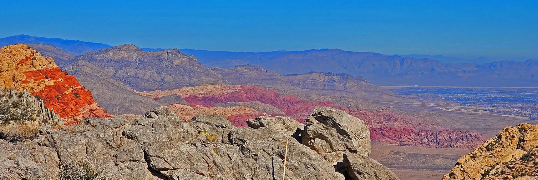 Gass Peak Very Faint in Far Background to Right of Damsel Peak. | Rainbow Mountains Mid Upper Crest Ridgeline from Lovell Canyon, Nevada