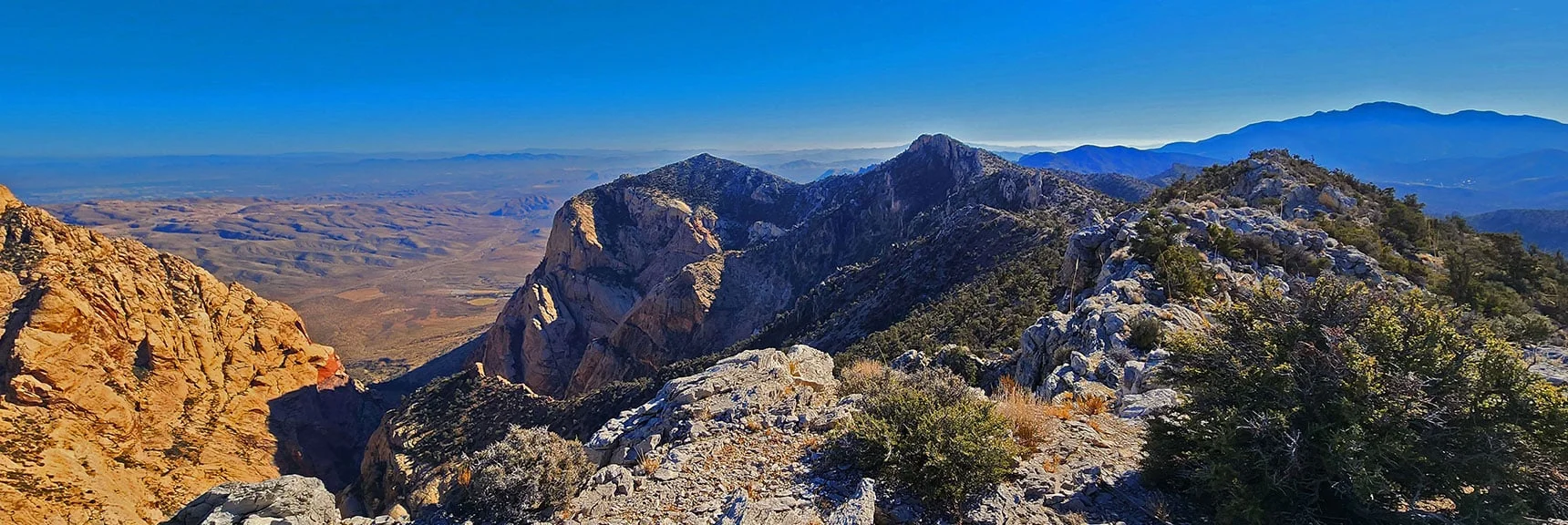 Large View of Indecision Peak and Ridge. Possible Descent from Upper Crest Ridgeline. | Rainbow Mountains Mid Upper Crest Ridgeline from Lovell Canyon, Nevada