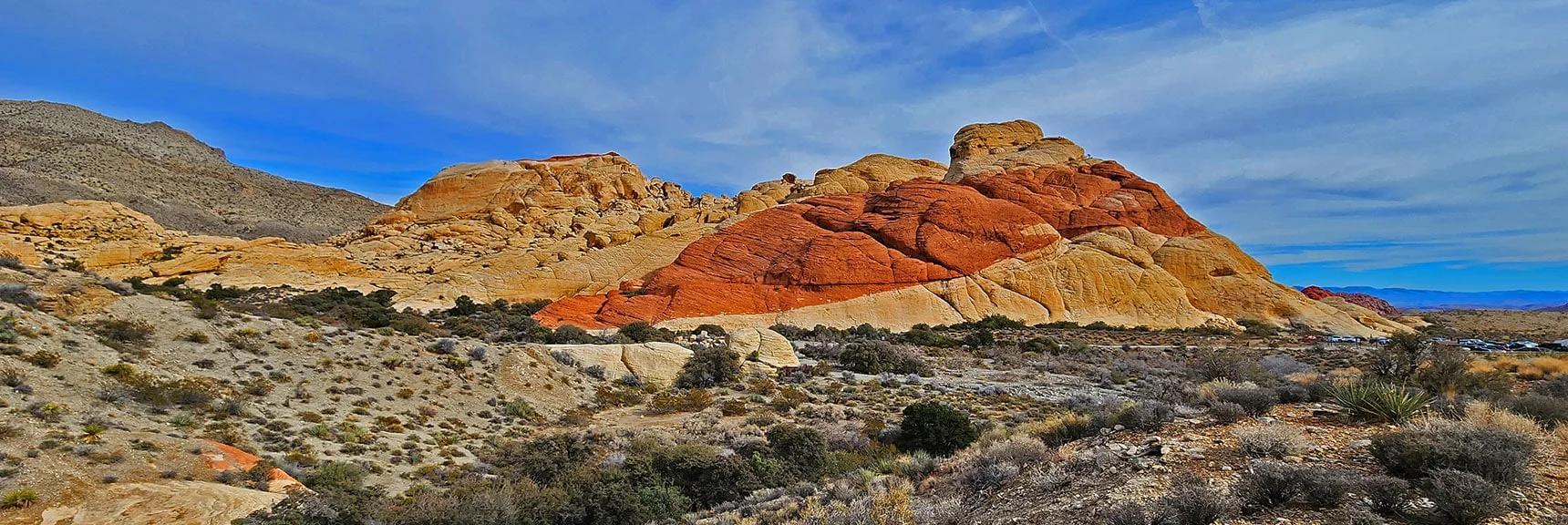 Colorful Jurassic Era Frozen Dunes at Sandstone Quarry Trailhead Area | Grand Circle Loop | Red Rock Canyon National Conservation Area, Nevada
