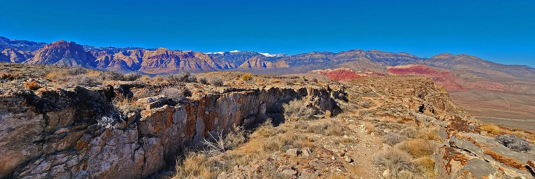 View North Along Eastern Ridge. Rainbow Mts. Charleston Wilderness, Keystone Thrust Skyline | Eastern Outer Circuit | Blue Diamond Hill | Red Rock Canyon, Nevada