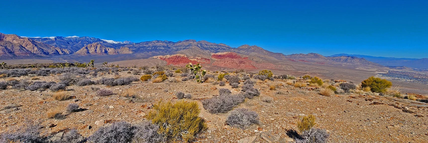 View North Along Ridgeline Toward Red Rock Canyon and Calico Basin | Eastern Outer Circuit | Blue Diamond Hill | Red Rock Canyon, Nevada