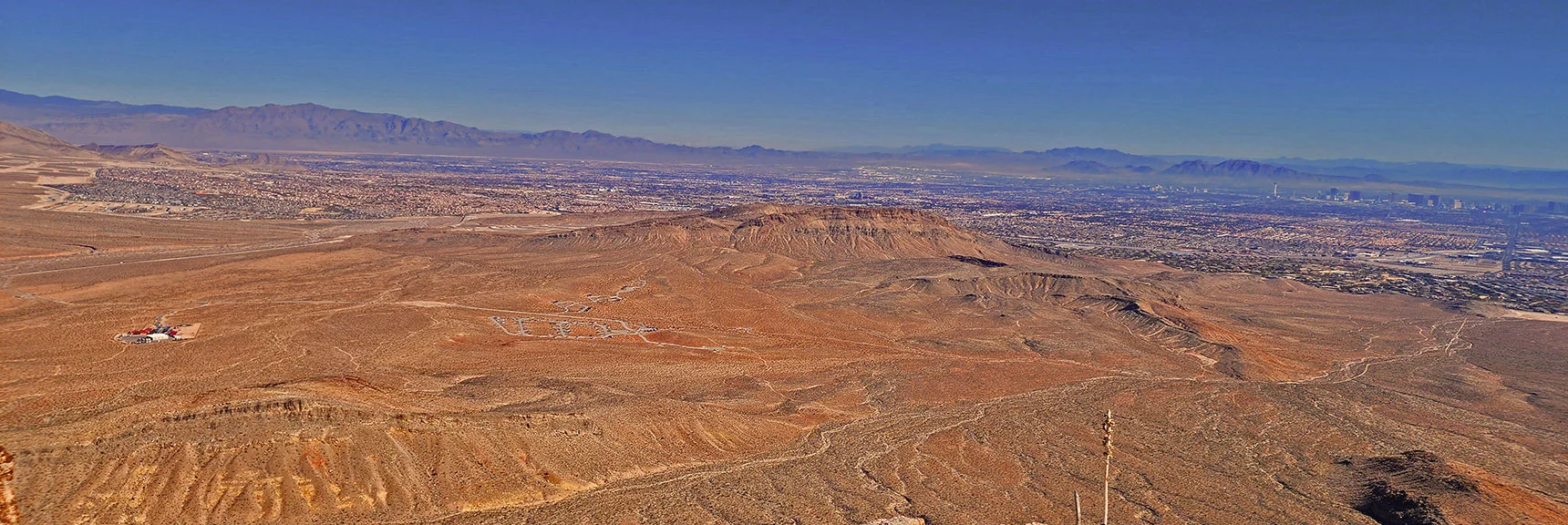 Red Rock Campground and Fire Station Below. | Eastern Outer Circuit | Blue Diamond Hill | Red Rock Canyon, Nevada