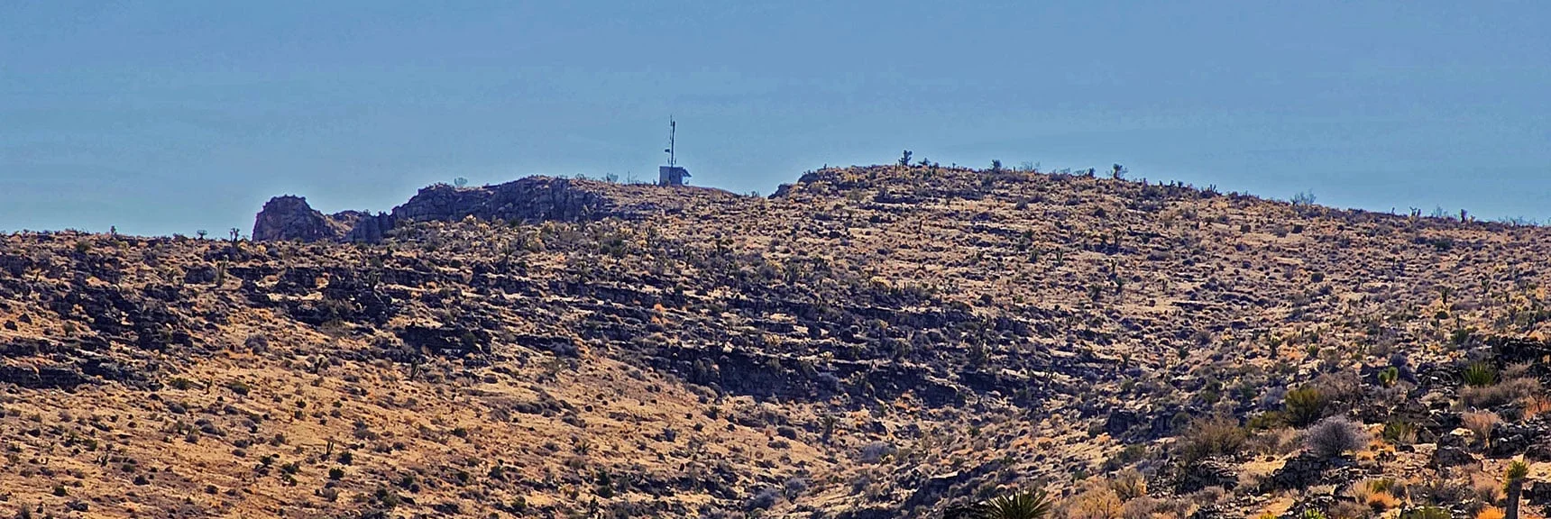 Closer View of Radio Tower Hill in Distance. | Eastern Outer Circuit | Blue Diamond Hill | Red Rock Canyon, Nevada