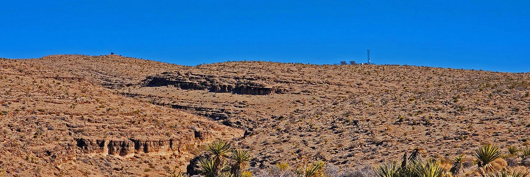 Upper Skull Canyon View with Upper and Lower Radio Tower Background | Eastern Outer Circuit | Blue Diamond Hill | Red Rock Canyon, Nevada