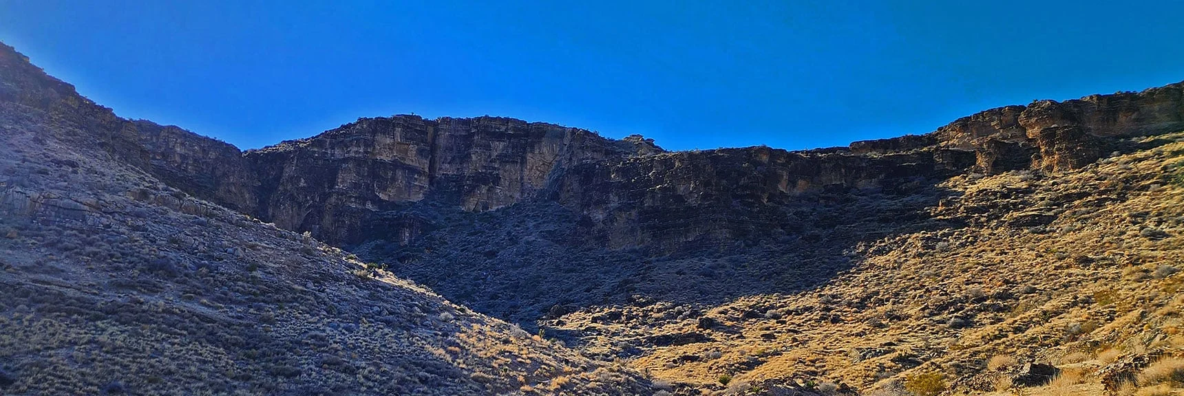Skull Canyon Entrance Viewed While Ascending Bomb Voyage/Muffin Trails | Eastern Outer Circuit | Blue Diamond Hill | Red Rock Canyon, Nevada