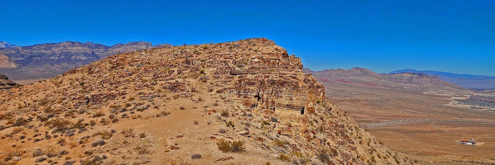 View Back North Along Eastern Ridge. | Eastern Outer Circuit | Blue Diamond Hill | Red Rock Canyon, Nevada