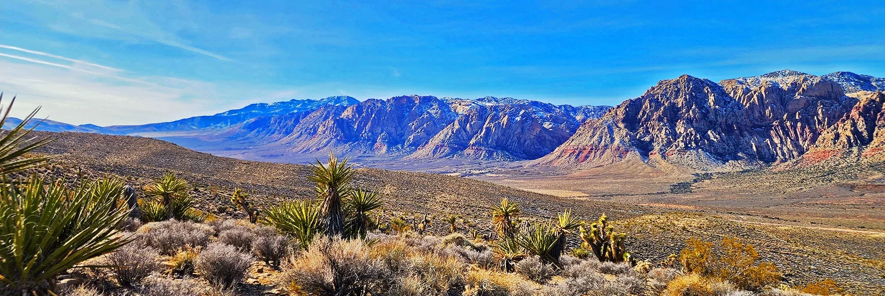 Southern Rainbow Mts. to Potosi Mt. from High Ridgeline West of Blue Diamond Hill | Western Outer Circuit | Blue Diamond Hill | Red Rock Canyon, Nevada