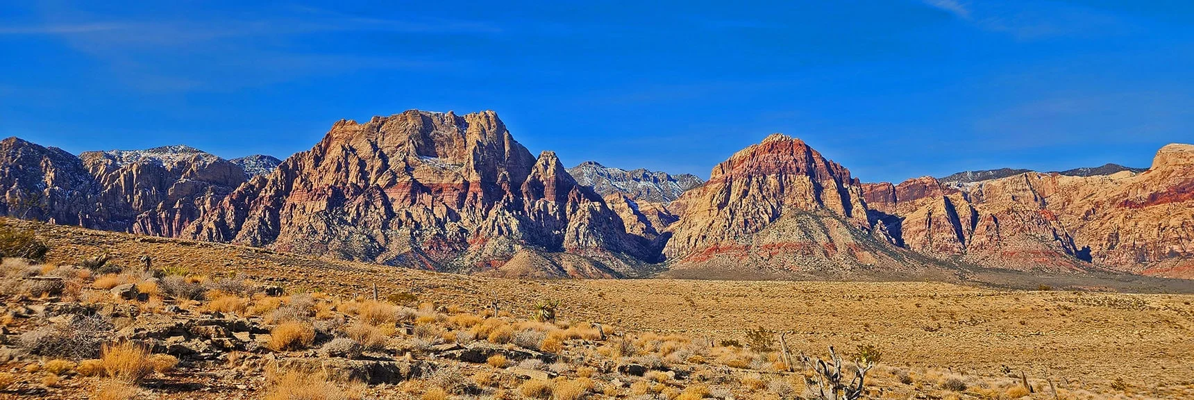 Slide #1 Was Taken from High Ridge Behind Rainbow Mt. (right). | Western Outer Circuit | Blue Diamond Hill | Red Rock Canyon, Nevada