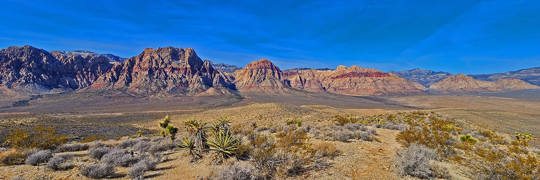 Mt. Wilson, Rainbow Mt., Bridge Mt. and White Rock Mt. from High Ridgeline | Western Outer Circuit | Blue Diamond Hill | Red Rock Canyon, Nevada