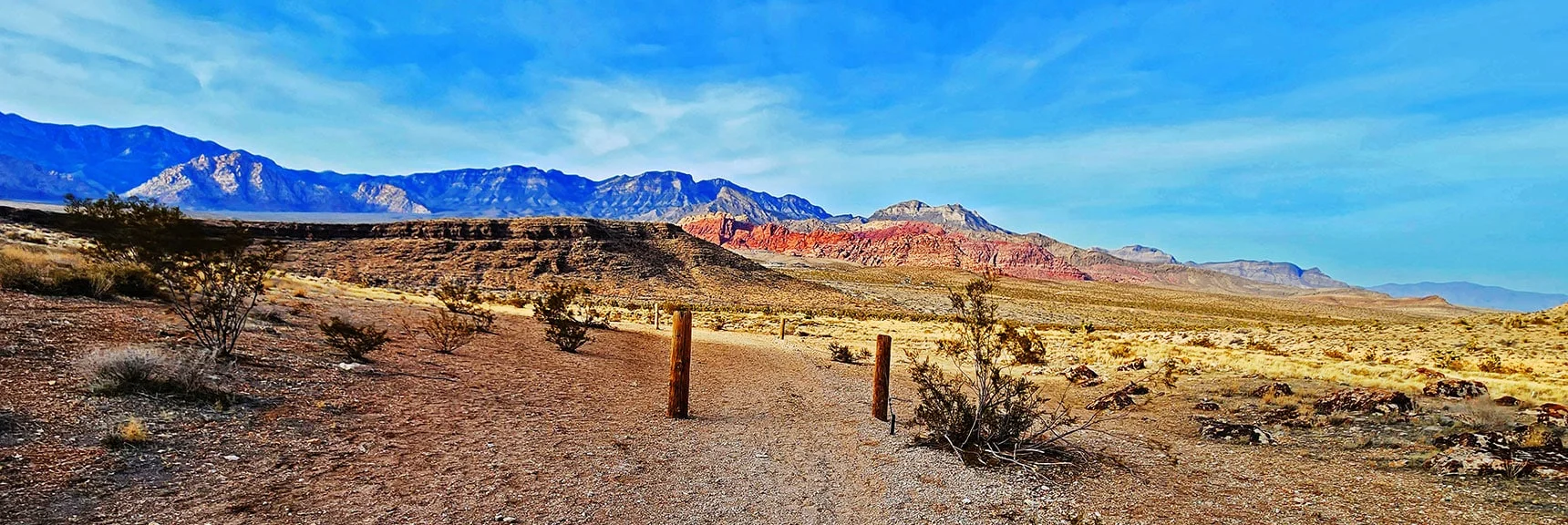 Arrival at the Base of Skull Canyon. Angle Left Toward Trailhead. | Western Outer Circuit | Blue Diamond Hill | Red Rock Canyon, Nevada