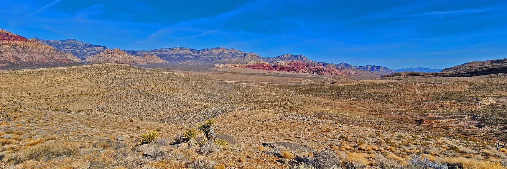 View Back to Red Rock Canyon from High Ridgeline West of Blue Diamond Hill | Western Outer Circuit | Blue Diamond Hill | Red Rock Canyon, Nevada