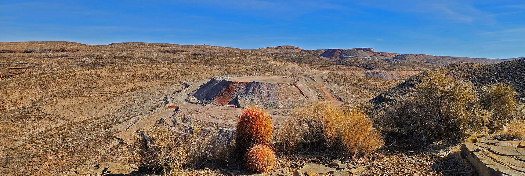 View East Toward Maverick Wind Sock Hill (Horizon) from Ridgeline's South High Point. | Western Outer Circuit | Blue Diamond Hill | Red Rock Canyon, Nevada