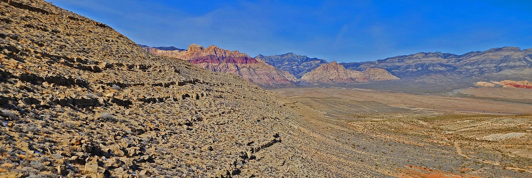 Descending the Western Ridgeline's Southern High Point | Western Outer Circuit | Blue Diamond Hill | Red Rock Canyon, Nevada