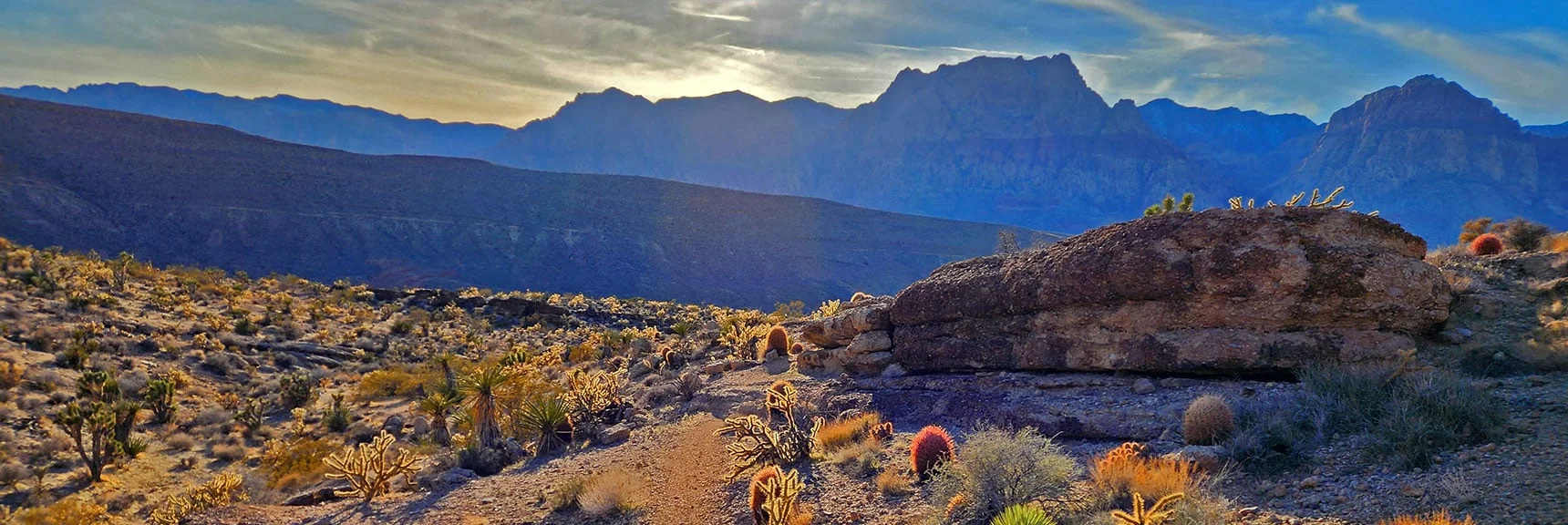 Rainbow Mts. Silhouette During Sunset | Western Trails and Ridges | Blue Diamond Hill | Red Rock Canyon, Nevada