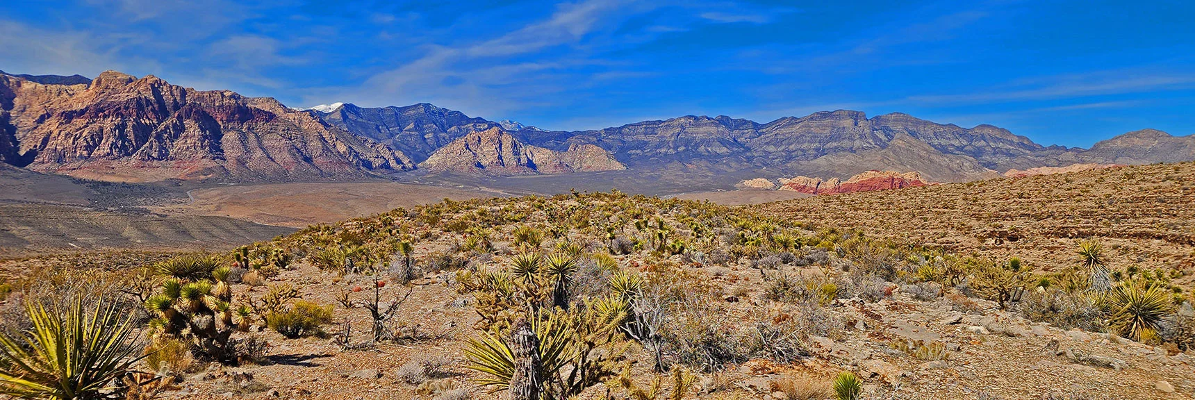 View Down First Finger Ridge Toward Red Rock Canyon and Beyond. | Western Trails and Ridges | Blue Diamond Hill | Red Rock Canyon, Nevada