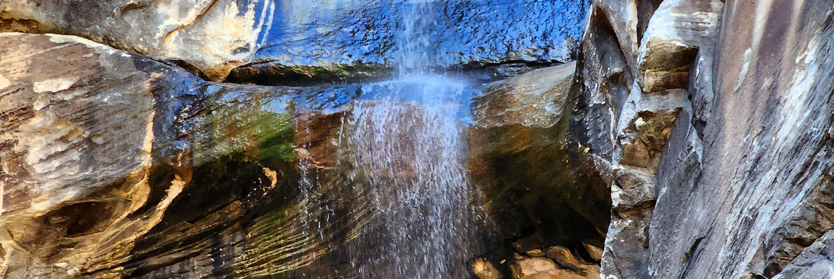 Water Forms a Beautiful Unique Route Over Lower Waterfall | Ice Box Canyon | Red Rock Canyon NCA, Nevada | Las Vegas Area Trails | David Smith