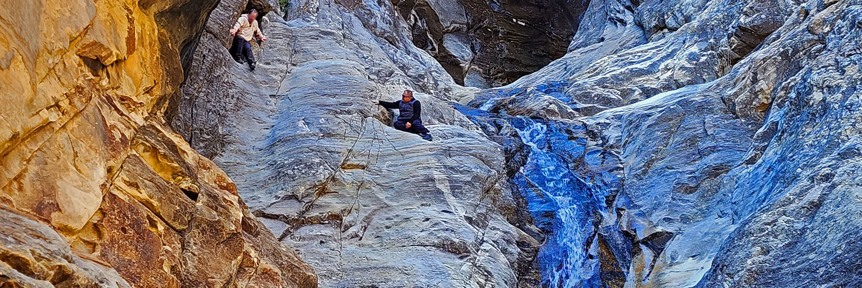 Hikers Scaled Those Smooth Rocks, Then Struggled to Find a Way Back Down | Ice Box Canyon | Red Rock Canyon NCA, Nevada | Las Vegas Area Trails | David Smith
