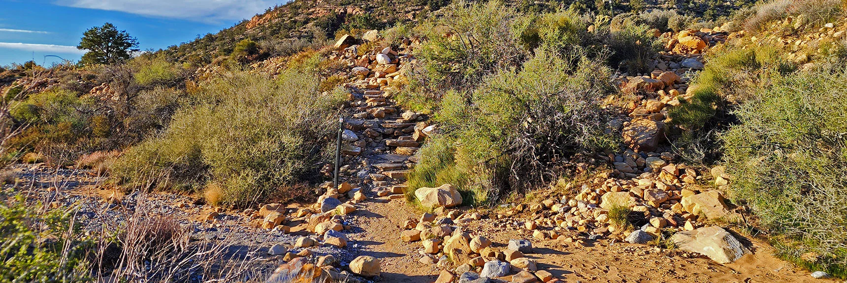 Decorative Sandstone Stairway Near the Ice Box Canyon Trailhead | Ice Box Canyon | Red Rock Canyon NCA, Nevada | Las Vegas Area Trails | David Smith