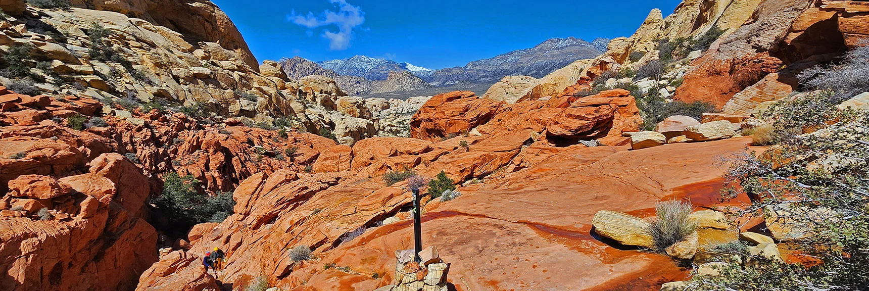 View Down Calico Tanks Trail to the Keystone Thrust Cliffs and La Madre Mountains Wilderness | Ash Canyon to Calico Tanks | Calico Basin and Red Rock Canyon, Nevada | David Smith | Las Vegas Area Trails