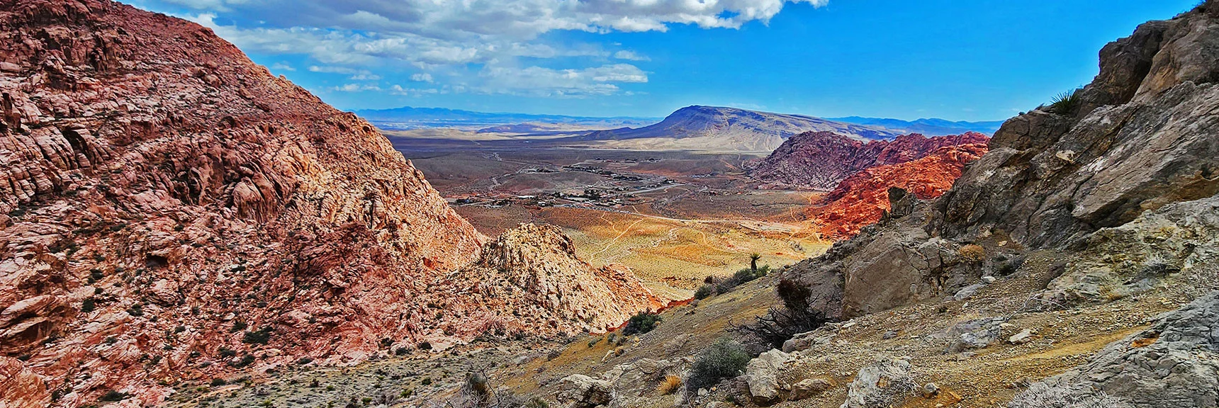 View into Lower Calico Basin, Calico Hills, Blue Diamond Hill, and Beyond. | Ash Canyon to Calico Tanks | Calico Basin and Red Rock Canyon, Nevada | David Smith | Las Vegas Area Trails