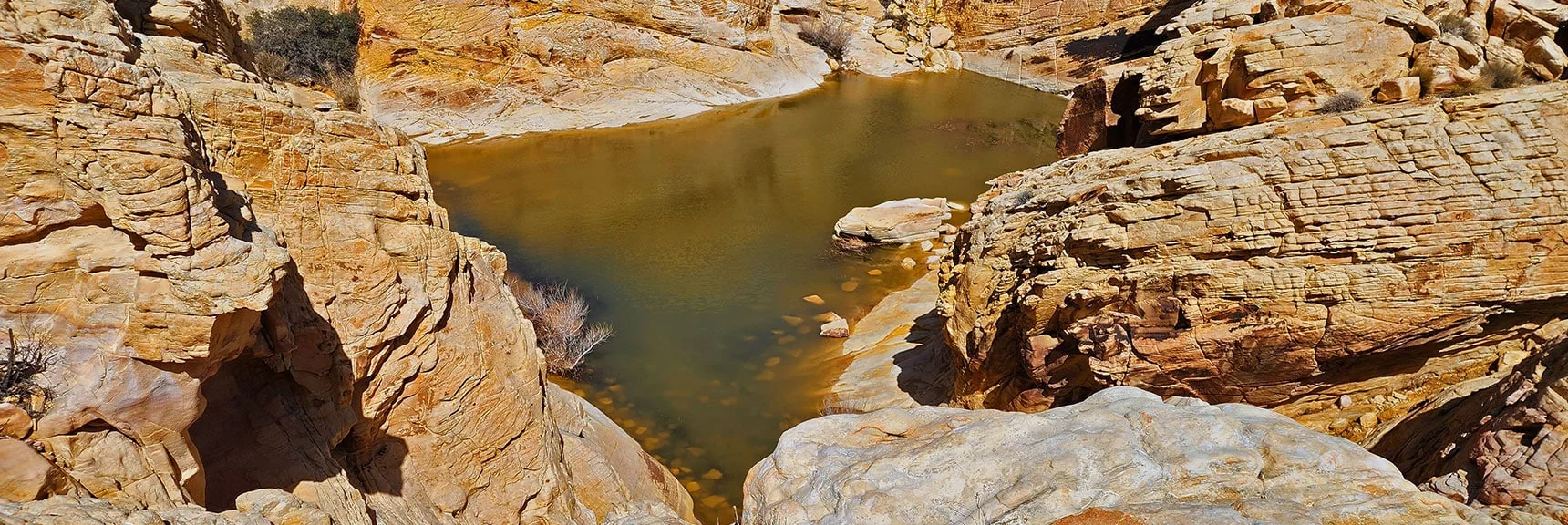 Upper Calico Tank from the Summit Viewpoint | Ash Canyon to Calico Tanks | Calico Basin and Red Rock Canyon, Nevada | David Smith | Las Vegas Area Trails