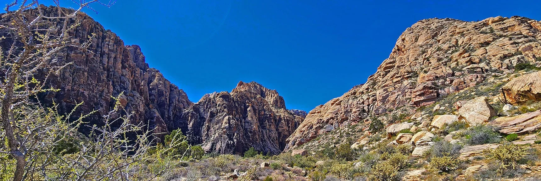 View Back to Ice Box Canyon Opening from South End of SMYC Trail | SMYC Trail | Red Rock Canyon National Conservation Area, Nevada | David Smith | LasVegasAreaTrails.com