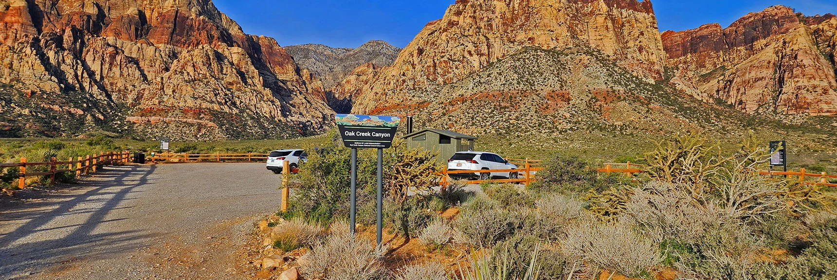 Oak Creek Canyon Trailhead for Oak Creek Canyon and Arnight Trails | Arnight Trail | Red Rock Canyon, Nevada | David Smith | LasVegasAreaTrails.com
