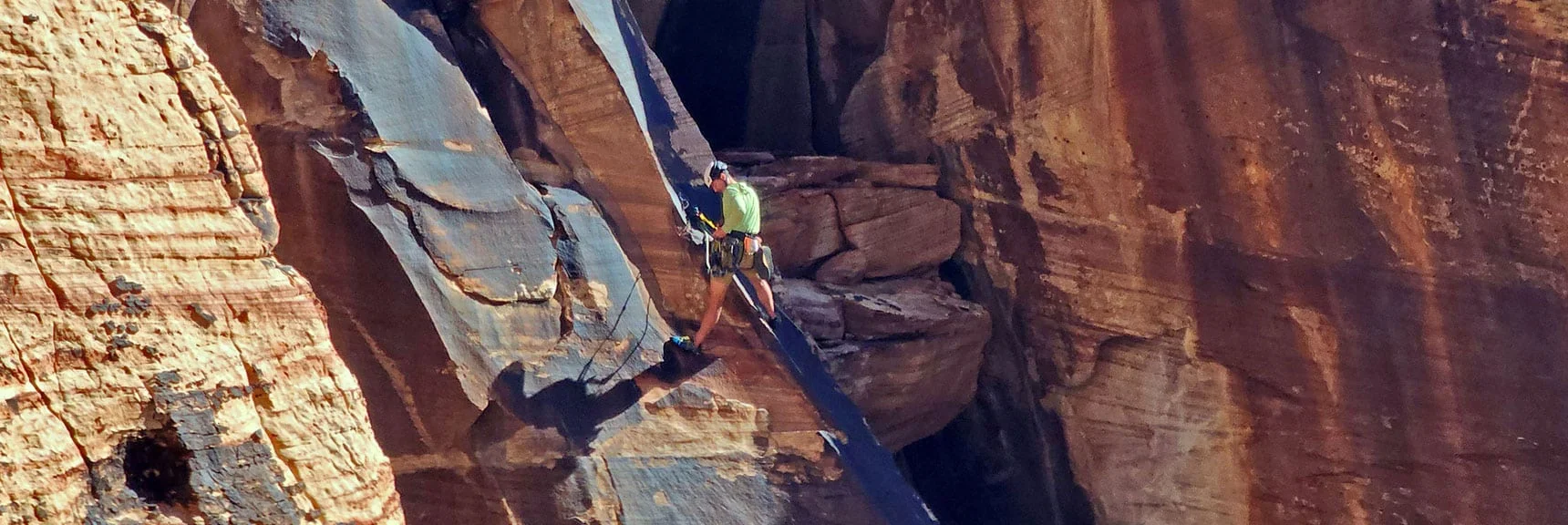 Advanced Rock Climbers Frequently Seen on Surrounding Cliffs | Juniper Peak Summit | Rainbow Mountain Wilderness, Nevada | David Smith, LasVegasAreaTrails.com