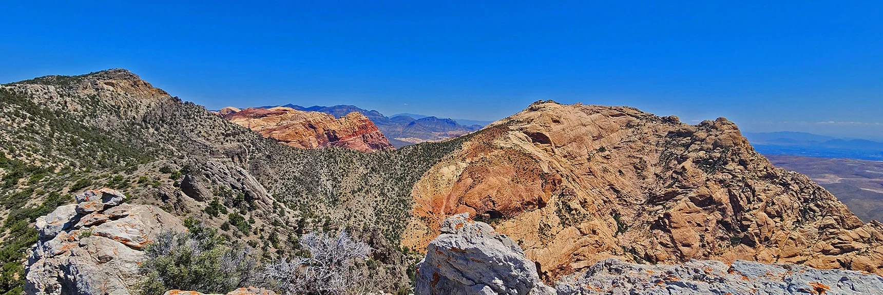 Larger View of Saddle Between Ridgeline and Mt. Wilson | Mt Wilson to Hidden Peak | Upper Crest Ridgeline | Rainbow Mountain Wilderness, Nevada