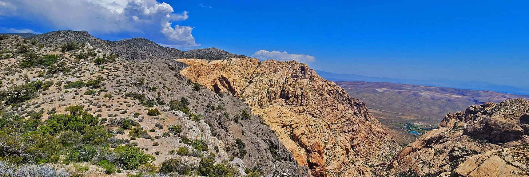 Indecision Peak, Canyon and Blue Diamond Hill from Upper Crest Ridgeline | Little Zion | Rainbow Mountain Wilderness, Nevada