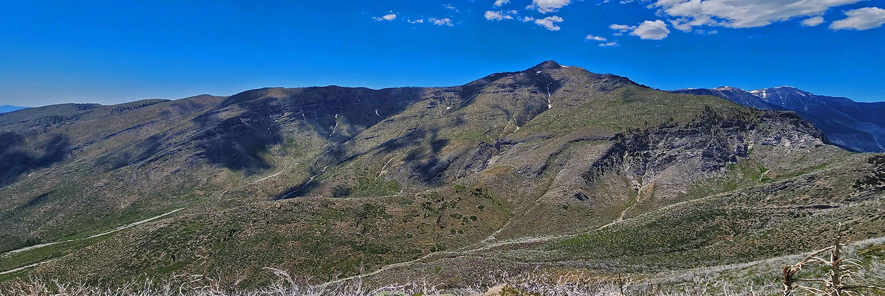 Griffith Peak Across Upper Lovell Canyon Saddle from Harris Mt. to Griffith Peak | Wilson Ridge to Harris Mountain | Lovell Canyon, Nevada