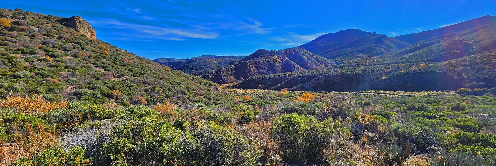 Next Reference Point is Rocky Ridge Across Canyon Below. But Trail Guides You to That Point. | Griffith Shadow Loop | Lovell Canyon, Nevada