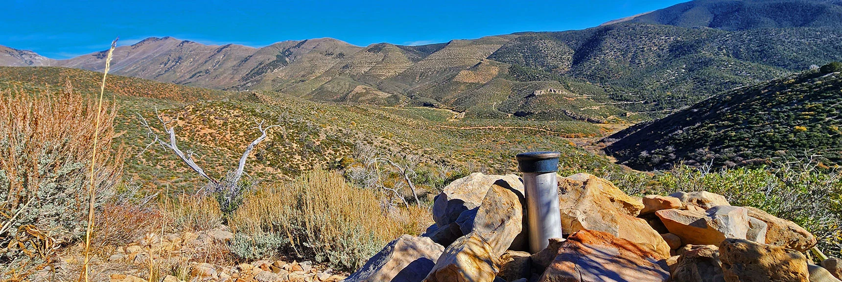 Canyon and Wilson Ridge View from BLM Marker. | Griffith Shadow Loop | Lovell Canyon, Nevada