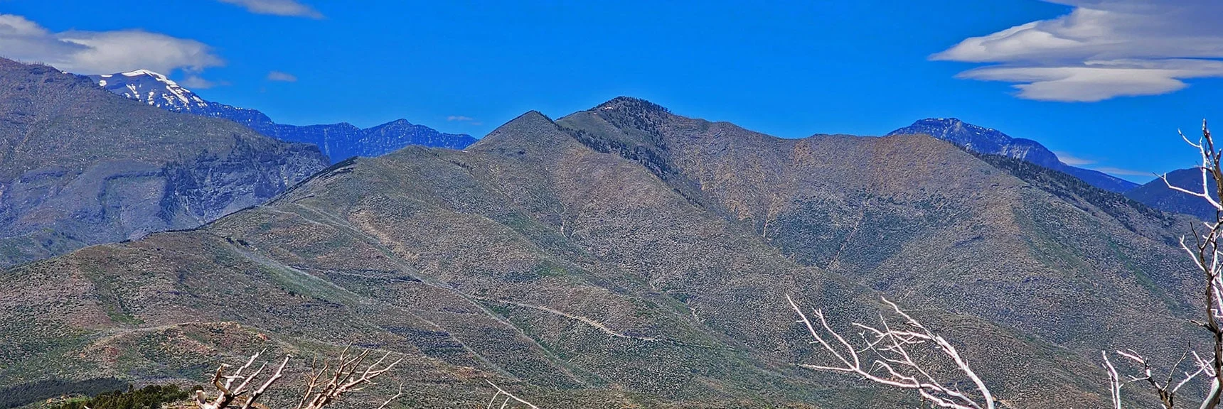 Wilson Ridge Ascending to Harris Mountain. Mummy Mt. to Right. | Wilson Ridge South High Point | Lovell Canyon, Nevada