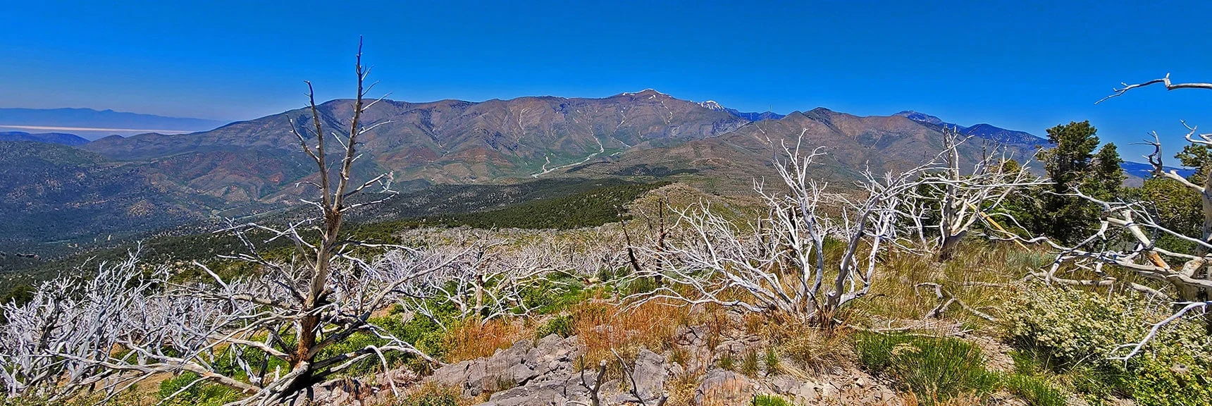 360-Degree Views from Wilson Ridge South High Point Begin. Griffith Peak & Harris Mt. Distant | Wilson Ridge Lovell Canyon Loop | Lovell Canyon, Nevada
