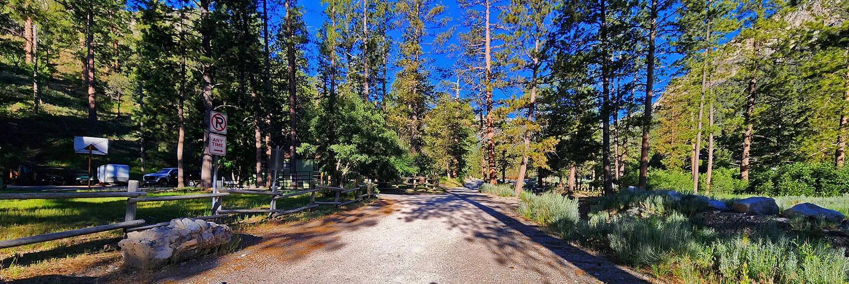Passing Through Fletcher View Campground on Acastus Trail. Heading West. | Fletcher Canyon to Harris Mountain Summit | Mt Charleston Wilderness, Nevada