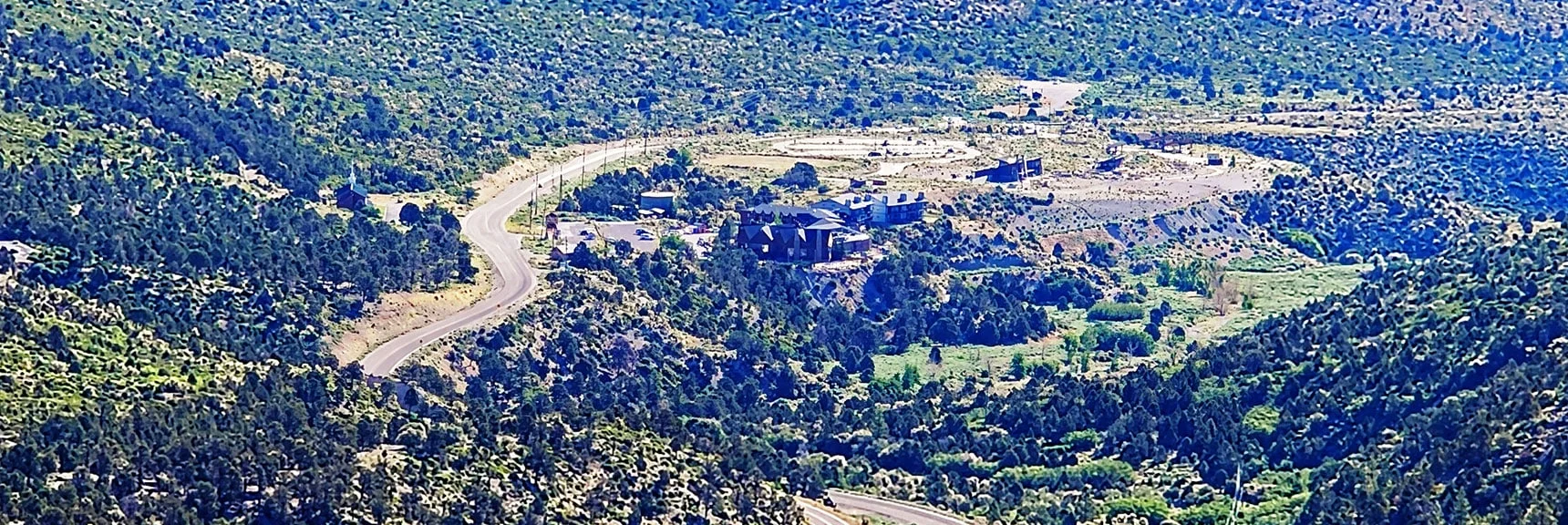 Charleston Lodge and Spring Mountains Visitor Gateway Below. | Fletcher Canyon to Harris Mountain Summit | Mt Charleston Wilderness, Nevada