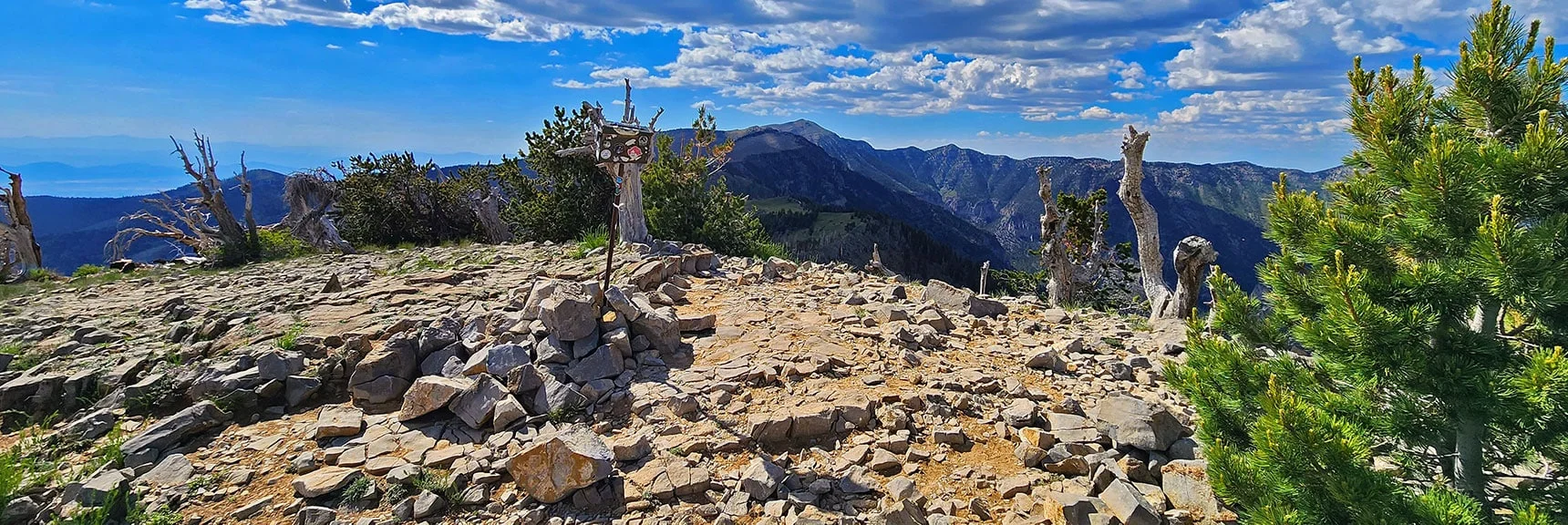 Griffith Peak Summit Box, View West Toward Charleston Peak. | Fletcher Canyon Trailhead to Harris Mountain Summit to Griffith Peak Summit Circuit Adventure | Mt. Charleston Wilderness, Nevada