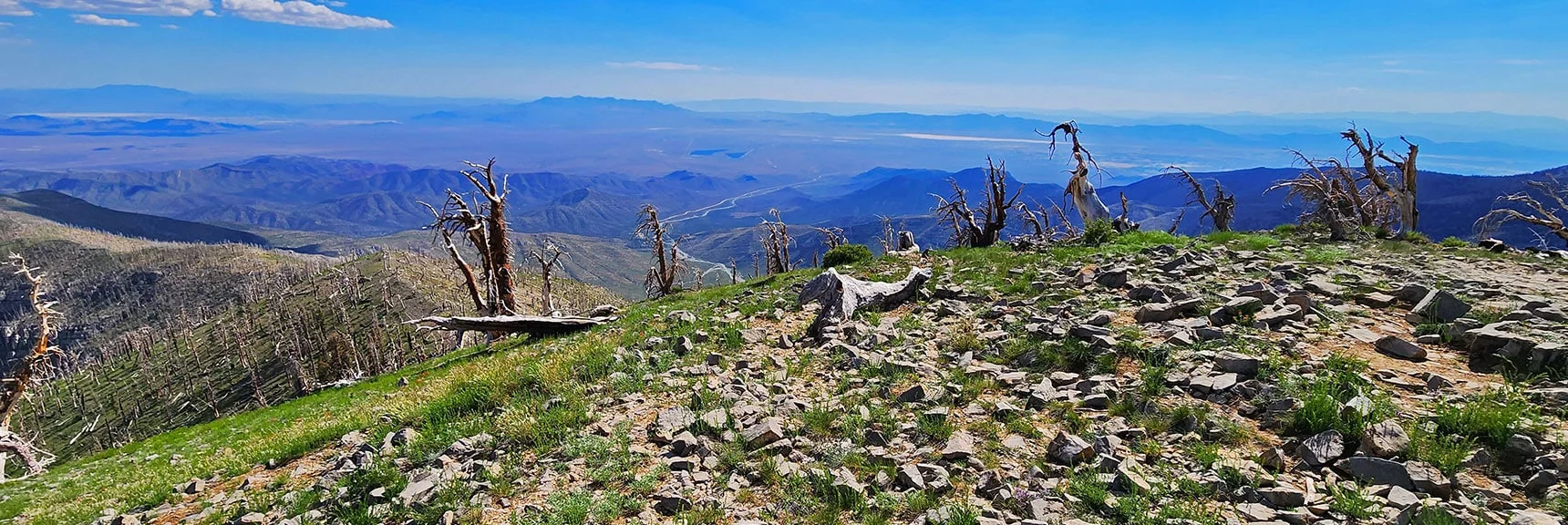 Trout Canyon, Armargosa Valley, Panamint Range, Telescope Peak Faint, Far Distance | Fletcher Canyon Trailhead to Harris Mountain Summit to Griffith Peak Summit Circuit Adventure | Mt. Charleston Wilderness, Nevada