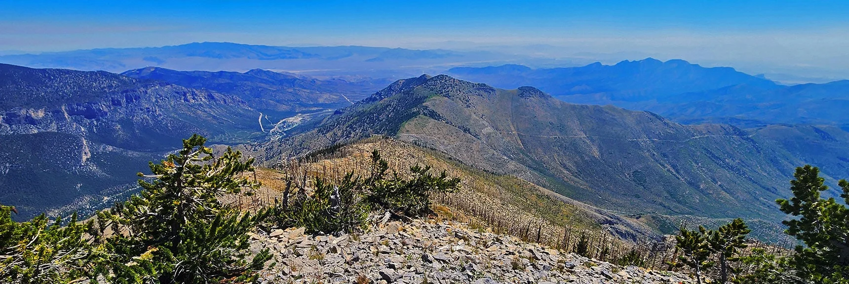Harris Mt. Across Harris/Griffith Saddle Viewed from Griffith Peak Summit | Wilson Ridge / Sexton Ridge Circuit | Lovell Canyon, Nevada