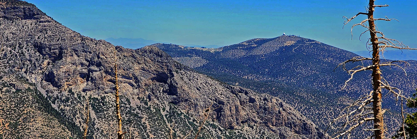 Angel Peak, U.S. Air Force Radar Installation and Spring Mountains Youth Camp Correctional Facility. | Fletcher View Ridge | Mt Charleston Wilderness, Nevada