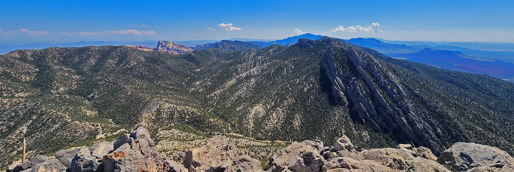 View South Along Wilson Ridge Toward Connection with Rainbow Mts. Upper Crest Ridgeline. | Red Rock Summit | Lovell Canyon & Rainbow Mountain Wilderness, Nevada