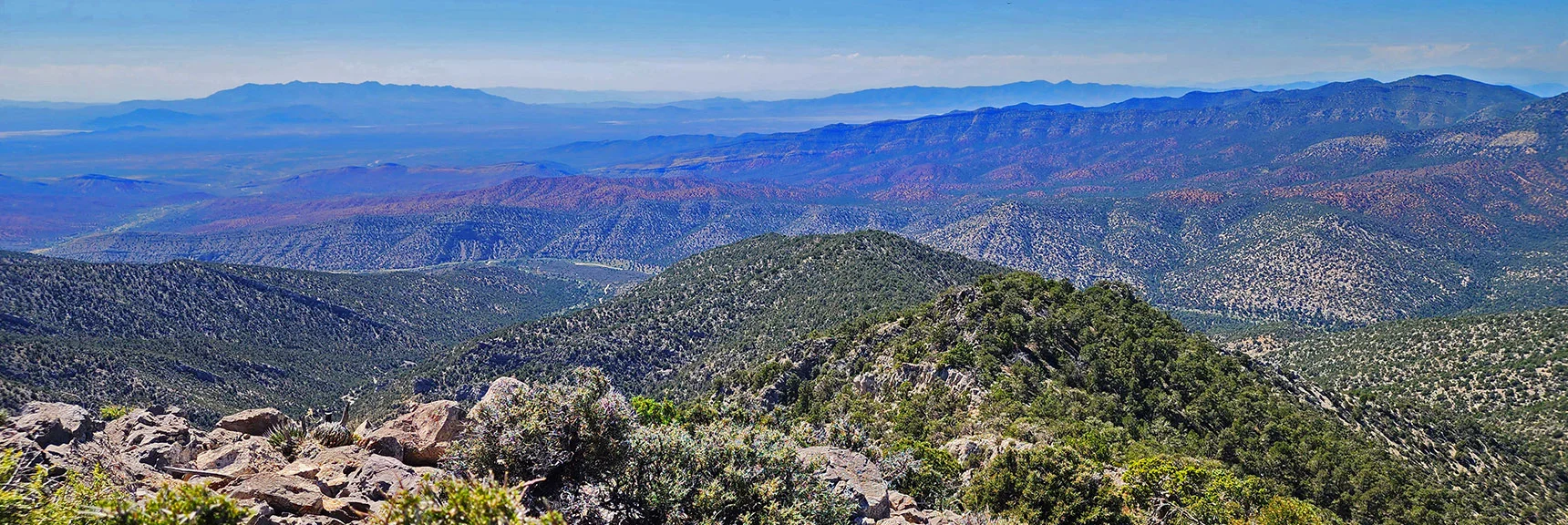 View Back Down Approach Ridge Taken to Wilson Ridgeline. | Red Rock Summit | Lovell Canyon & Rainbow Mountain Wilderness, Nevada
