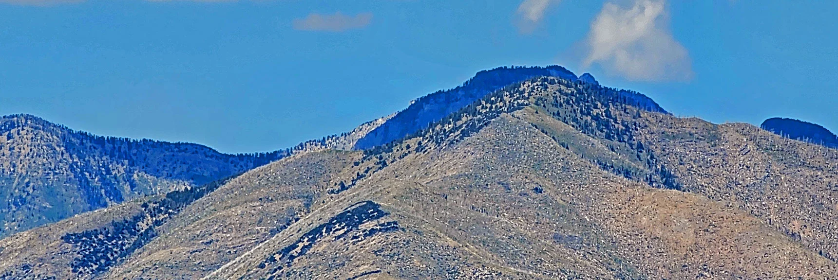 Wilson Ridge Ascends to High Point at Harris Mt.; Mummy Mt. Beyond. | Red Rock Summit | Lovell Canyon & Rainbow Mountain Wilderness, Nevada