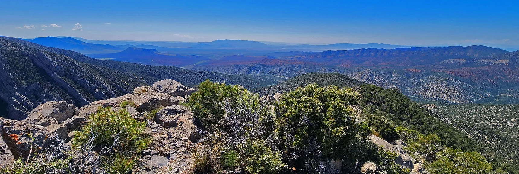 View Down Ascent Ridge and South Down Lovell Canyon | Red Rock Summit | Lovell Canyon & Rainbow Mountain Wilderness, Nevada